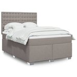 vidaXL Sommier à lattes de lit avec matelas Taupe 160x200 cm Tissu