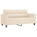 vidaXL Ensemble de canapés 2 Pièces avec coussins beige tissu microfibre