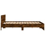 vidaXL Cadre de lit avec LED sans matelas chêne fumé 200x200 cm