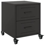 vidaXL Tables de chevet 2 Pièces noir 36x39x43 5 cm acier