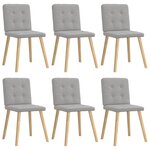 vidaXL Chaises à manger lot de 6 gris nuage tissu