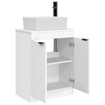 vidaXL Meuble de salle de bain avec évier Blanc brillant