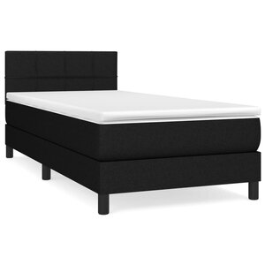 vidaXL Sommier à lattes de lit et matelas Noir 80x200 cm Tissu