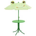 vidaXL Ensemble de bistro avec parasol pour enfants 3 Pièces Vert