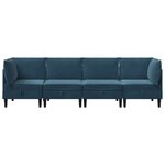 vidaXL Ensemble de meubles pour le salon 4 Pièces Bleu Velours