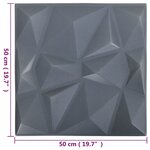 vidaXL Panneaux muraux 3D 24 Pièces 50x50 cm gris diamant 6 m²