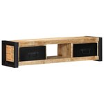 vidaXL Meuble TV 100x30x25 cm bois massif de manguier brut