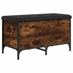 vidaXL Banc de rangement chêne fumé 82x42x45 cm Bois d'ingénierie