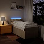 vidaXL Sommier à lattes de lit avec matelas Crème 100x200 cm Tissu