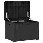 vidaXL Boîte de rangement jardin coussin de siège anthracite 125 L PP