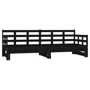 vidaXL Lit coulissant sans matelas noir 2x(80x200)cm