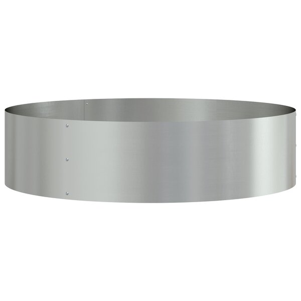 vidaXL Planteur en métal gris Galvanisé Métal Grand Planteur gris Rond