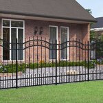 vidaXL Clôture de jardin avec sommet de lance Noir 165 cm