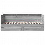 vidaXL Lit de jour avec tiroirs sans matelas sonoma gris 90x200 cm