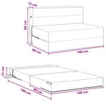 vidaXL Canapé-lit pliable Gris foncé 100 x 80 x 60 cm Tissu