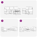 vidaXL Ensemble de canapés d'extérieur 6 pc Naturel et Crème