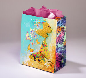 Sac cadeau aurora mmpml 17,5 x h 23 papilllon