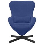 vidaXL Fauteuil œuf Bleu police Velours