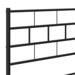 vidaXL Cadre de lit métal sans matelas avec tête de lit noir 100x200cm