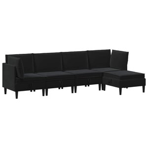 vidaXL Ensemble de meubles pour le salon 5 Pièces Noir Velours