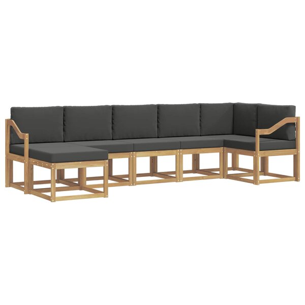 vidaXL Ensemble de canapés d'extérieur 7 pc Blanc et anthracite