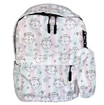 Sac à dos cartable avec trousse assortie scolaire primaire enfants avec motifs chats blancs : léger  solide et confortable