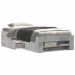 vidaXL Cadre de lit gris béton 90x200 cm bois d'ingénierie