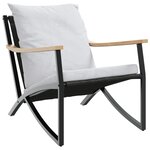 vidaXL Ensemble de meubles de balcon avec coussins 3 Pièces noir acier