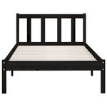 vidaXL Cadre de lit sans matelas noir bois massif 100x200 cm