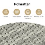 vidaXL Ensemble à manger de jardin 3Pièces coussins gris clair poly rotin