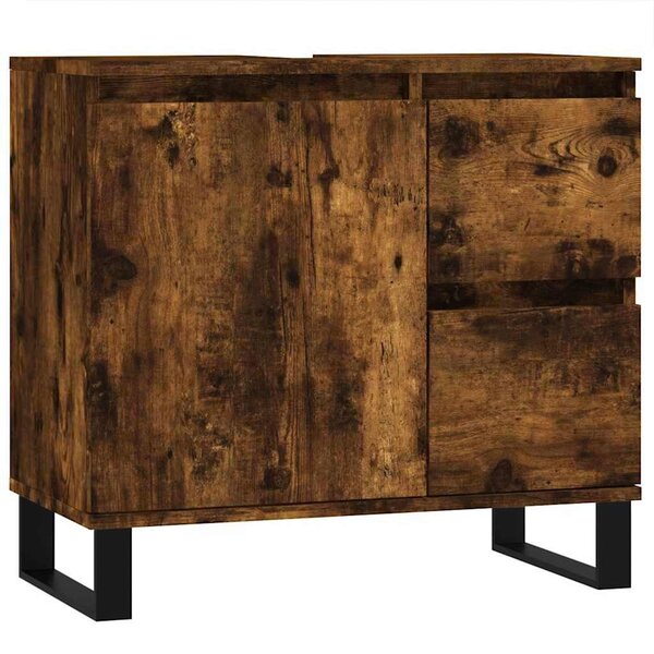 vidaXL Armoire de bain chêne fumé 65x33x60 cm bois d'ingénierie