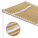 vidaXL Auvent manuel rétractable avec LED 350x250 cm Jaune et blanc