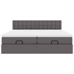 VidaXL Cadre de lit ottoman avec matelas gris 200x200 cm similicuir
