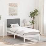 vidaXL Cadre de lit avec tête de lit rembourrée Gris clair 80 x 200 cm