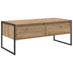 vidaXL Table basse Chêne artisan 100 x 46 x 40 cm Bois d'ingénierie