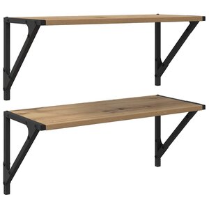 vidaXL Étagères Murales 2 Pièces Chêne artisanal 60 x 25 x 25 5 cm