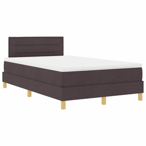 vidaXL Lit à ressorts avec matelas Marron foncé 120 x 190 cm tissu