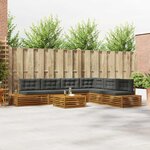 vidaXL 8 pc Ensemble de canapés d'extérieur Naturel et Anthracite