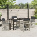 vidaXL Ensemble de salle à manger de jardin 5 pièces avec coussins Gris clair Poly Rattan