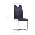 vidaXL Chaises à manger cantilever lot de 2 noir similicuir