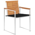 vidaXL Chaises de jardin avec coussins lot de 2 Acacia solide et acier