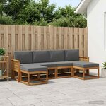 vidaXL Ensemble de canapés d'extérieur 6 pc Naturel et Anthracite