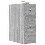 vidaXL Armoire de salle de bain étroite avec roulettes sonoma gris