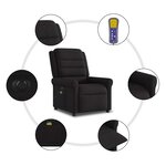 vidaXL Fauteuil de massage inclinable électrique Noir Tissu