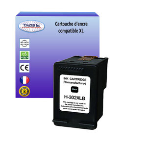 T3azur - cartouche d'encre compatible remplace hp 302 302xl noire pour hp officejet 3800  3830  3831  3832