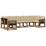 vidaXL Ensemble de canapés d'extérieur 7 pc Naturel et Beige