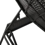 vidaXL Chaise longue avec coussin noir résine tressée