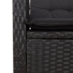 vidaXL Ensemble à manger de jardin coussins 5Pièces Noir Résine tressée
