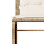 vidaXL Salon de jardin avec coussins 4 Pièces beige résine tressée