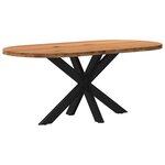 vidaXL Table à manger marron clair bois de chêne massif ovale